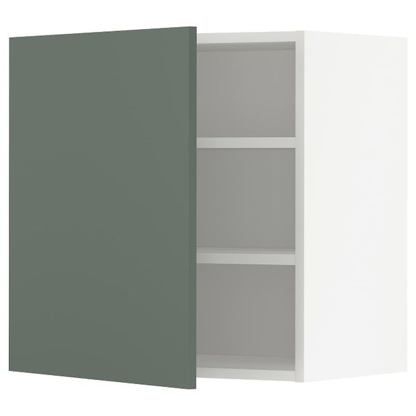 Навесной шкаф с полками, белый/Бодарп серо-зеленый 60x60 см IKEA METOD МЕТОД 194.463.41 - фото 1
