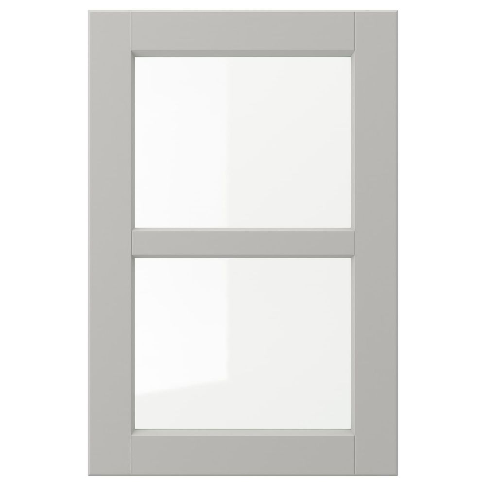 Стеклянная дверь, светло-серый 40x60 см IKEA LERHYTTAN ЛЕРХЮТТАН 104.615.81 - фото 1