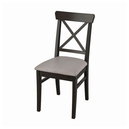 Стул, коричнево-чёрный/Нольхага серо-бежевый IKEA INGOLF ИНГОЛЬФ 404.923.45