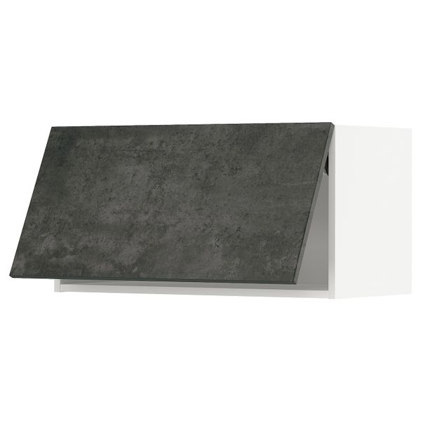 Горизонтальный навесной шкаф, белый/кальхюттан под темно-серый бетон 80x40 см IKEA METOD МЕТОД 194.413.29 - схема-чертеж с размерами
