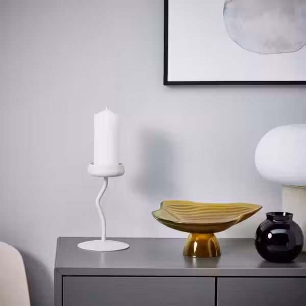 SILVERPÄRON СИЛВЕРПЭРОН Подсвечник - белый 20 см - фото 4