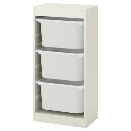 Комбинация для/хранения+контейнеры, белый/белый 46x30x94 см IKEA TROFAST ТРУФАСТ 392.221.99