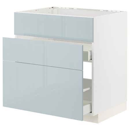 Шкаф под мойку + 3 фасада, 2 ящика, 80x60 cm IKEA METOD МЕТОД, MAXIMERA МАКСИМЕРА 794.795.69