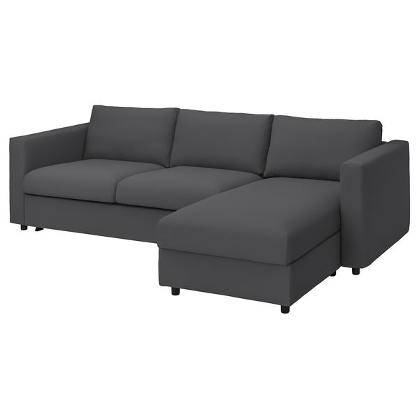 3-местный диван-кровать с козеткой, Hallarp серый IKEA VIMLE ВИМЛЕ 394.190.49 - фото 3