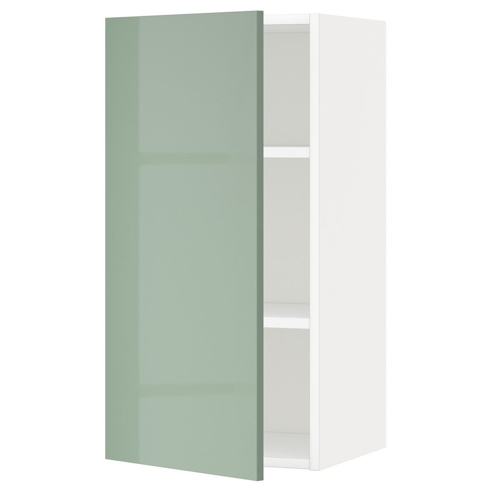 Шкаф навесной с полкой, белый, Калларп светло-зеленый, 40x80 см IKEA МЕТОД 392.455.15 - схема-чертеж с размерами