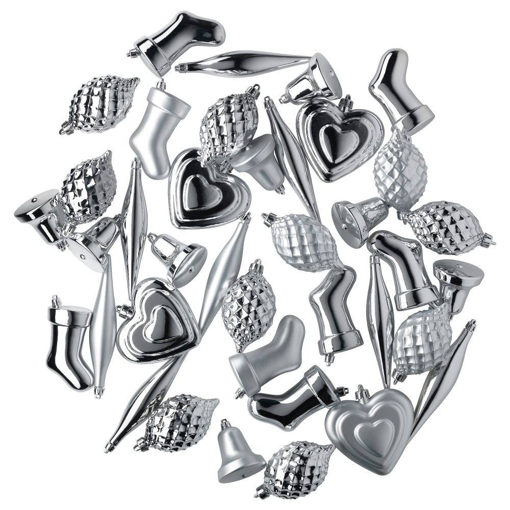 Набор украшений, 38 предметов ВИНТЕР 2015, серебристый - схема-чертеж с размерами