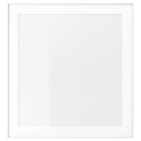 Стеклянная дверь, белый, прозрачное стекло 60x64 см IKEA GLASSVIK ГЛАССВИК 603.839.58