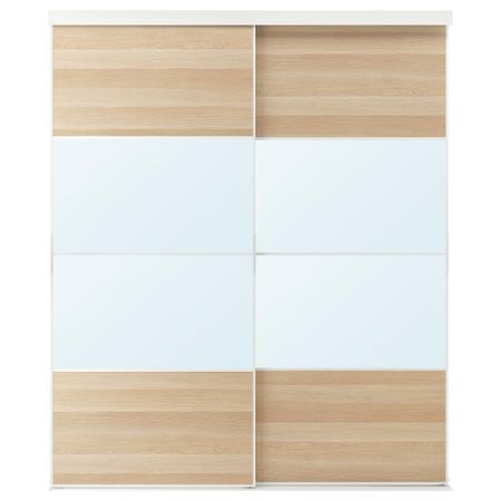 Дверь раздвижная, комбинация IKEA MEHAMN МЕХАМН, AULI АУЛИ, SKYTTA 294.240.46