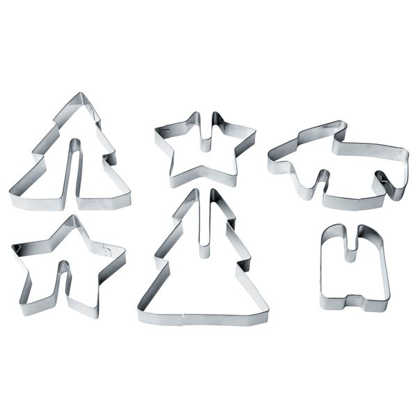 Формочки для печенья, 6шт ВИНТЕР 2015, нержавеющ сталь - схема-чертеж с размерами