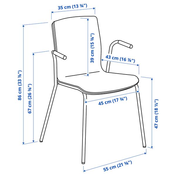 Конференц-стол и стулья, 130x70 см, белый светло-серый, березовый шпон IKEA LÄKTARE, TOMTOMMARYD ТОММАРЮД ТОММАРЮД 395.283.74 - схема-чертеж с размерами