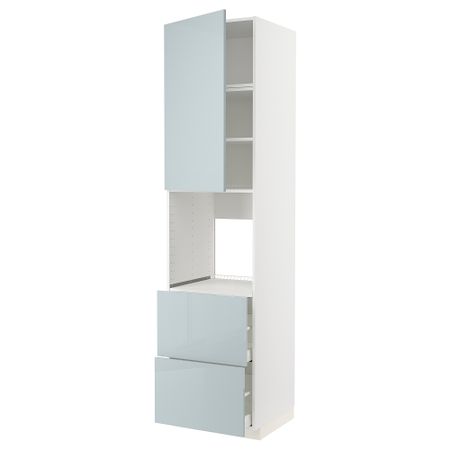 Высокий шкаф для духовки + дверь, 2ящика, 60x60x240 cm IKEA METOD МЕТОД, MAXIMERA МАКСИМЕРА 794.790.36