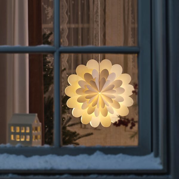 Абажур, 3D цветок, белый, 55 см IKEA STRÅLA СТРОЛА 205.824.79 - фото 2