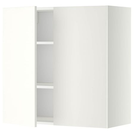 Навесной шкаф с полками/2дверцы, белый/Хэггеби белый 80x80 см IKEA METOD МЕТОД 792.263.03