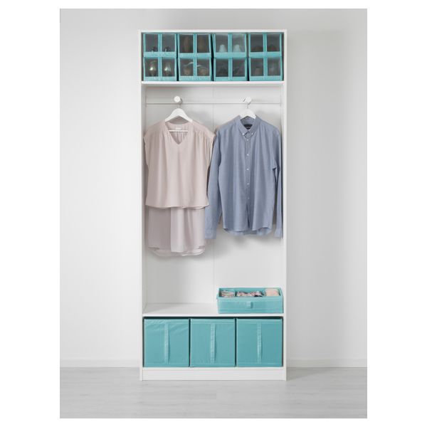 Ящик с отделениями СКУББ, голубой (44x34x11 см) - схема-чертеж с размерами