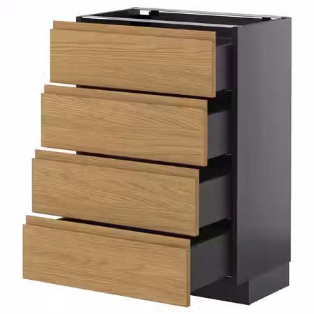 METOD / KNIVSHULT Напольный шкаф 4 фасада/4 ящика