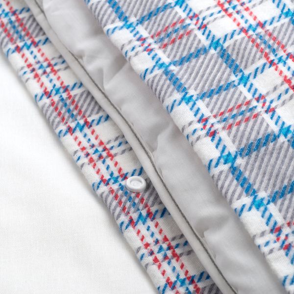 Пододеяльник и 2 наволочки, белый синий/клетка 200x200/50x70 см IKEA SILESHÅR СИЛЕСХОР 405.313.99 - фото 3