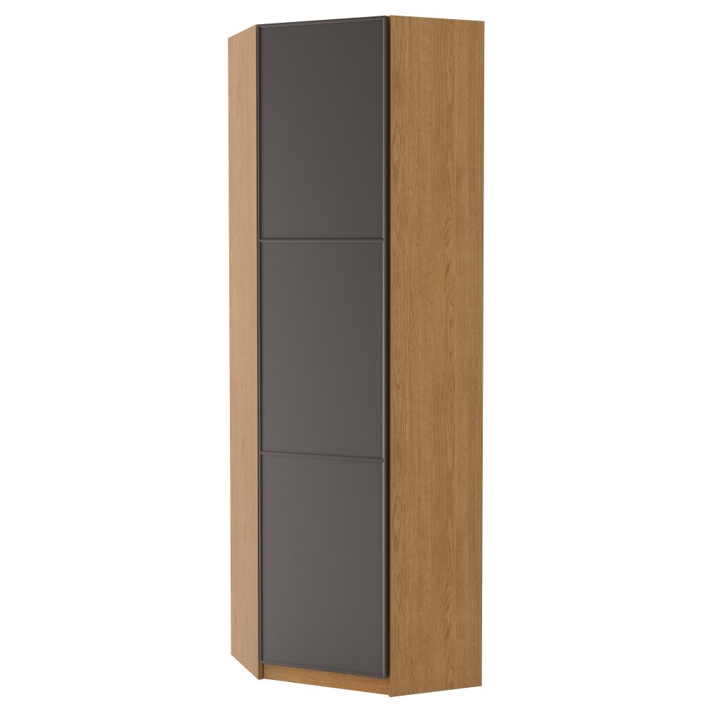 Гардероб угловой ПАКС, под дуб, Мерокер темно-серый - схема-чертеж с размерами