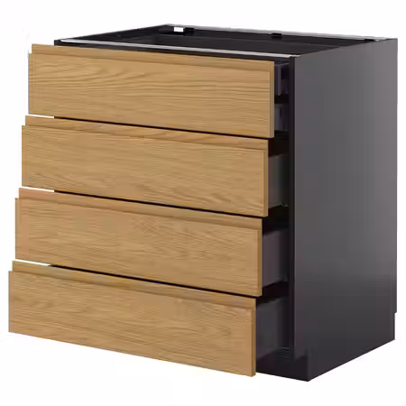 METOD / KNIVSHULT Напольный шкаф 4фасада/2нзк/3срд ящ