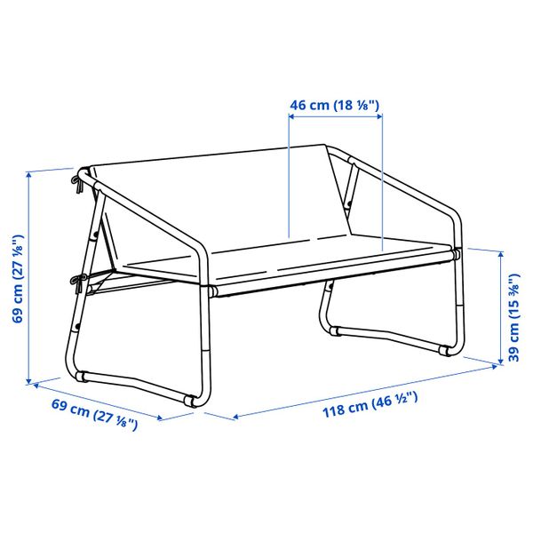 2-местный диван, для дома/сада, белый зеленый/бежевый 118x69x69 см IKEA INGMARSÖ ИНГМАРСЭ 304.632.92 - фото 5