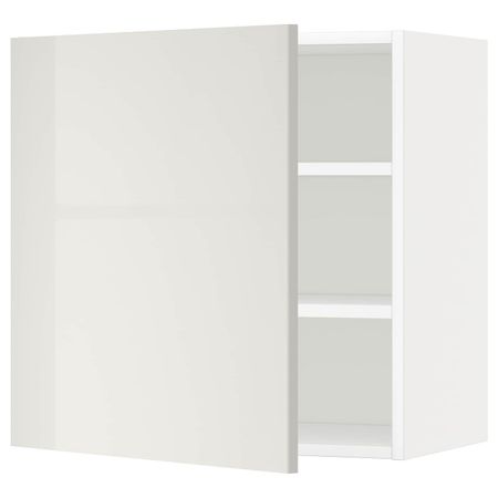 Шкаф навесной с полкой, белый/Рингульт светло-серый 60x60 см IKEA METOD МЕТОД 992.322.42
