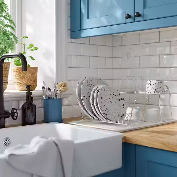 VÄLVÅRDAD Сушилка посудная - белый/оцинковка 52x35 см - фото 2