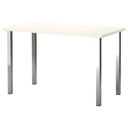 Стол ХИССМОН / ШУННЕ, белый, никелированный (120x60 см)