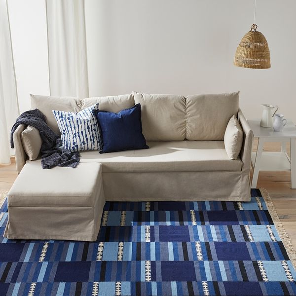 Ковер безворсовый, ручная работа различные оттенки синего 170x240 см IKEA TRANGET ТРАНГЕТ 504.385.36 - фото 5