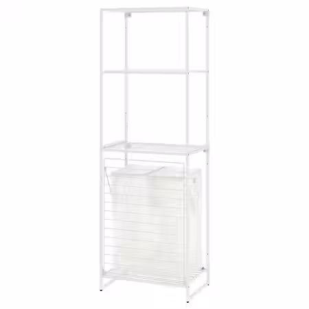 JOSTEIN Стеллаж с сумками - д/дома/улицы проволочный/прозрачный белый 61x40/76x180 см