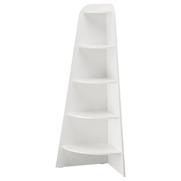 Стеллаж угловой ВАРБИ, белый (53x155 см) - схема-чертеж с размерами