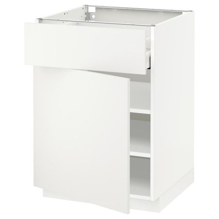 Напольный шкаф с ящиком/дверью, белый/Хэггеби белый 60x60 см IKEA METOD МЕТОД / MAXIMERA МАКСИМЕРА 692.314.04