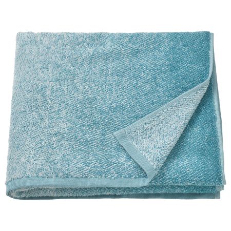 Банное полотенце, 70x140 см, белый, бирюзовый IKEA NYCKELN НЮККЕЛЬН 804.943.14
