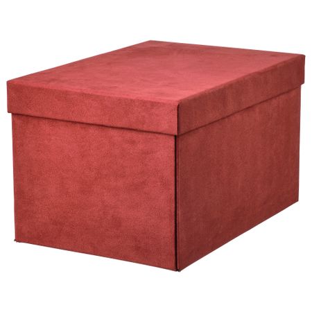 Коробка с крышкой, бархат коричнево-красный, 18x25x15 см IKEA GJÄTTA 905.704.30