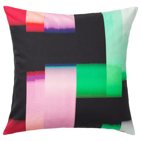 Чехол на подушку, черный, разноцветный, 50x50 см IKEA КЛОККРЭНКА 604.438.39