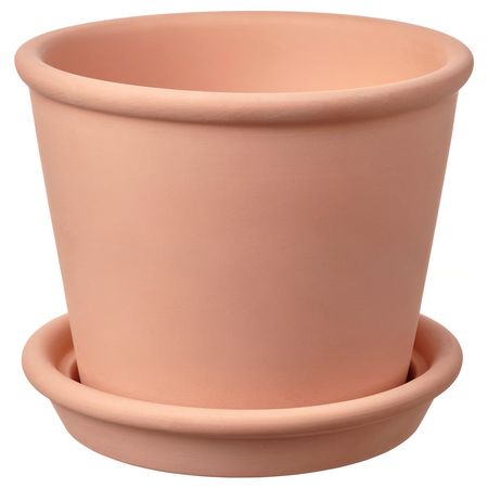 MUSKOTBLOMMA МУСКОТБЛОММА Горшок цветочный с поддоном - д/дома/улицы терракота 12 см