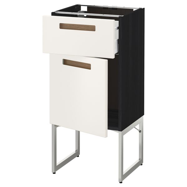 Напольный шкаф с ящиком, дверью МЕТОД / МАКСИМЕРА, черный, Мэрста белый - схема-чертеж с размерами