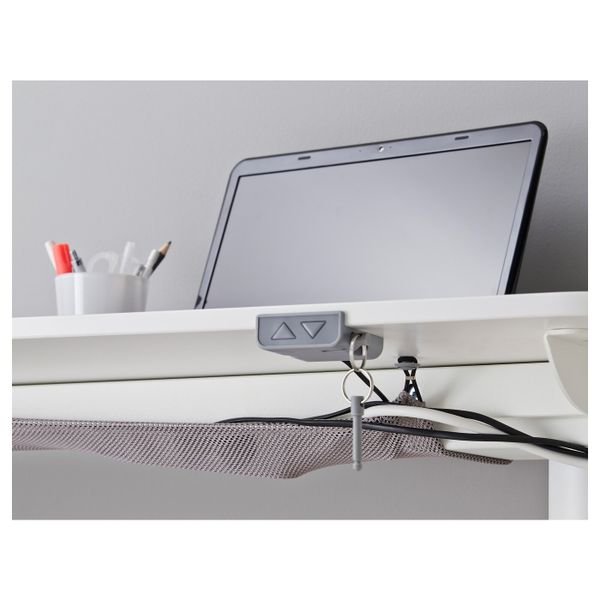 Стол-трансформер с экраном, белый 160x160 120 см IKEA БЕКАНТ 592.786.80 - схема-чертеж с размерами