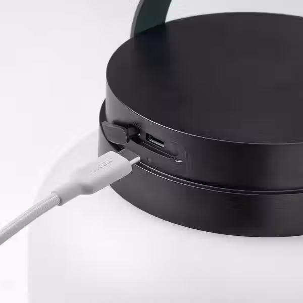 LÄNSPORT ЛЭНСПОРТ Переносной светильник,на батарейках - белый/темно-серый 22 см - схема-чертеж с размерами