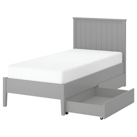 GULLABERG Каркас кровати с 2 ящиками - серый/Luröy 90x200 см