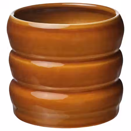 HASSELBUKETT ХАССЕЛБУКЕТТ Кашпо - д/дома/улицы/коричнево-желтый 12 см