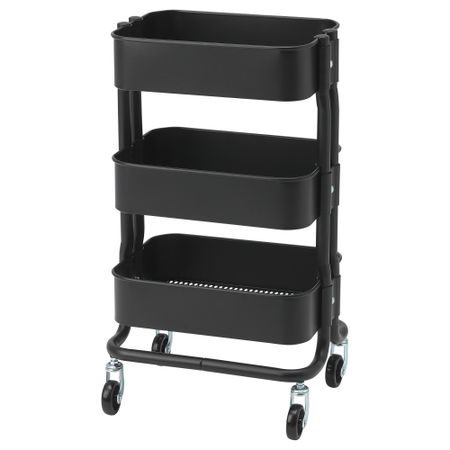 Тележка, черный, 28x38x65 см IKEA RÅSHULT РОСХУЛЬТ 404.630.55