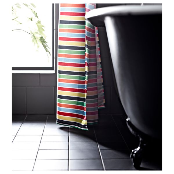 Штора для ванной БОКВИК, разноцветный (180x200 см) - схема-чертеж с размерами