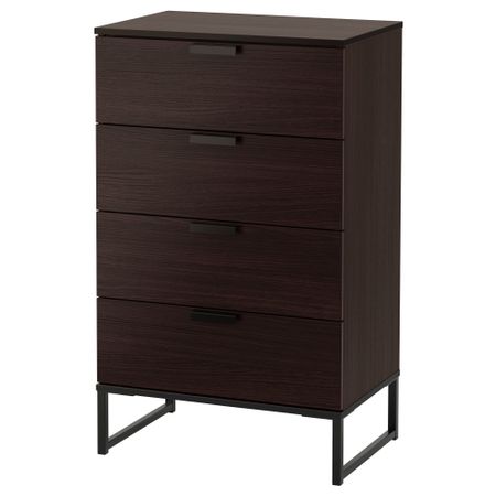 Комод с 4 ящиками ТРИСИЛ, темно-коричневый (60x99 см)