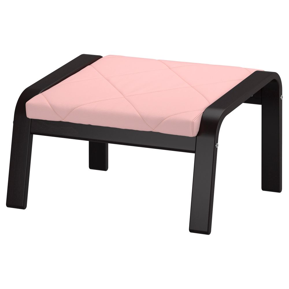 Табурет для ног ПОЭНГ, черно-коричневый, Эдум розовый - фото 1