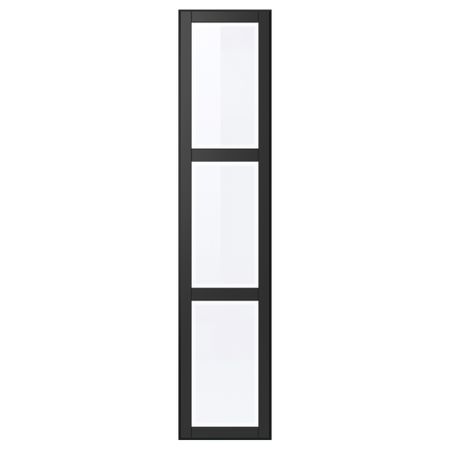 Дверца с петлями УНДРЕДАЛЬ, черный, стекло (50x229 см)