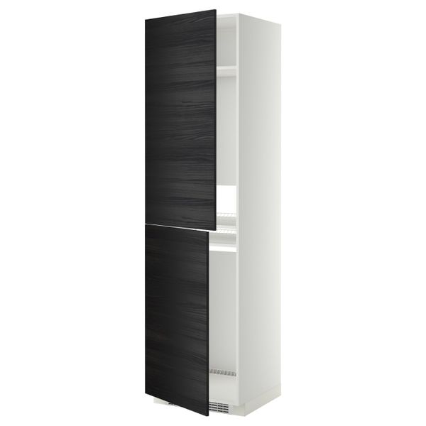 Высокий шкаф для холодильник/мороз, белый, Тингсрид черный 60x60x220 см IKEA МЕТОД 992.248.74 - схема-чертеж с размерами