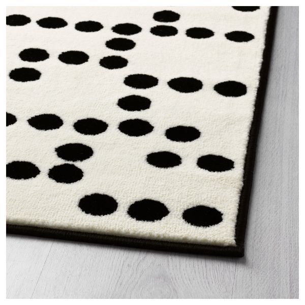 Ковер, короткий ворс АВСИКТЛИГ, белый/черный (133x195 см) - фото 2