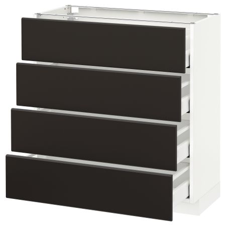 Напольный шкаф 4 фронтальных панели, 4 ящика, 80x37 cm IKEA METOD МЕТОД, MAXIMERA МАКСИМЕРА 292.120.06