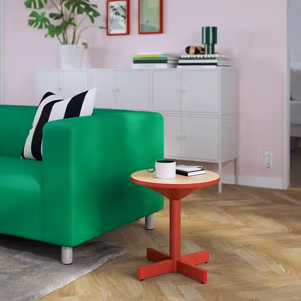 GRIMSARBO ГРИМСАРБО Придиванный столик - сосновая фанера/ярко-красный - фото 4