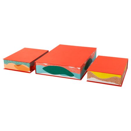 Коробка для документов, 3 шт. ХЕЙСАН, оранжевый, разноцветный
