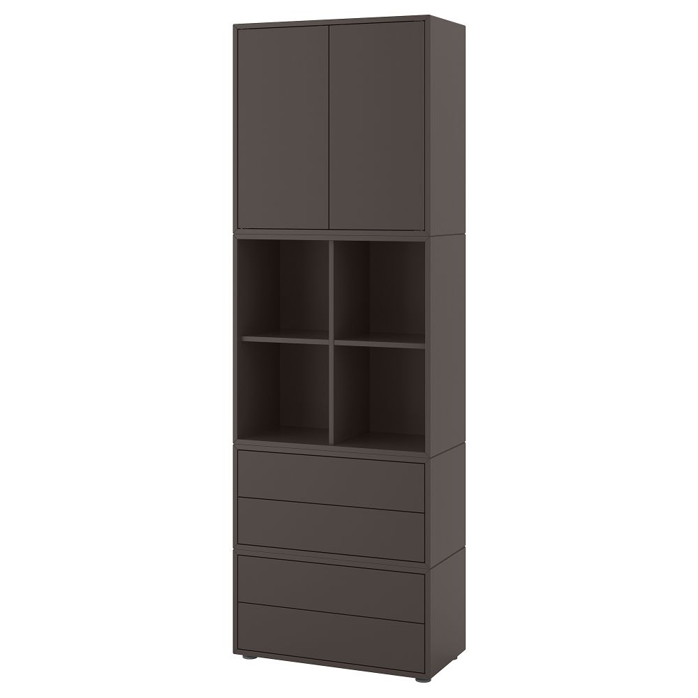Комбинация шкафов с ножками, темно-серый, 70x35x212 см IKEA EKET ЭКЕТ 692.865.71 - фото 1